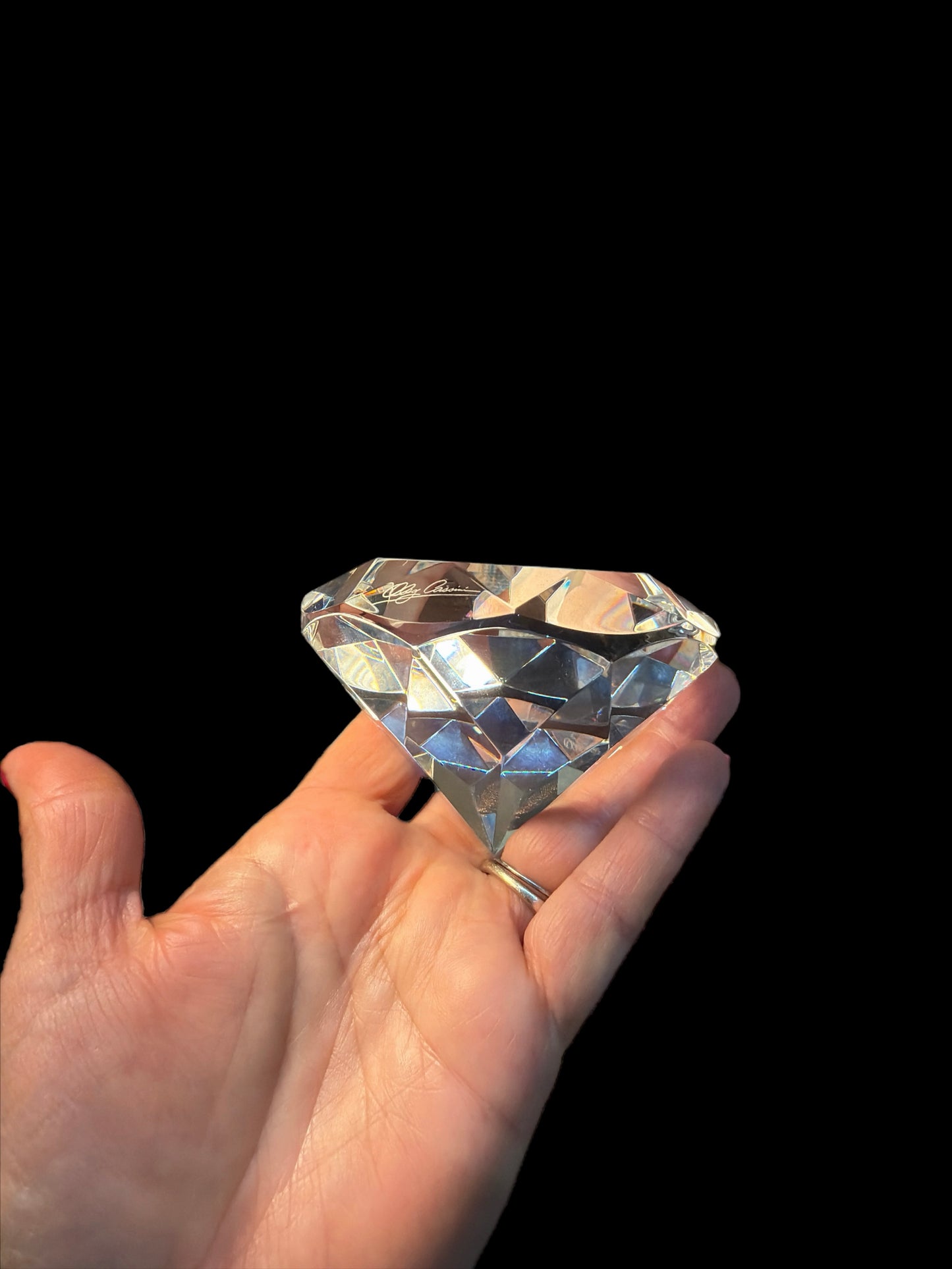 OLEG CASSINI LEAD CRYSTAL PAPERWEIGHT