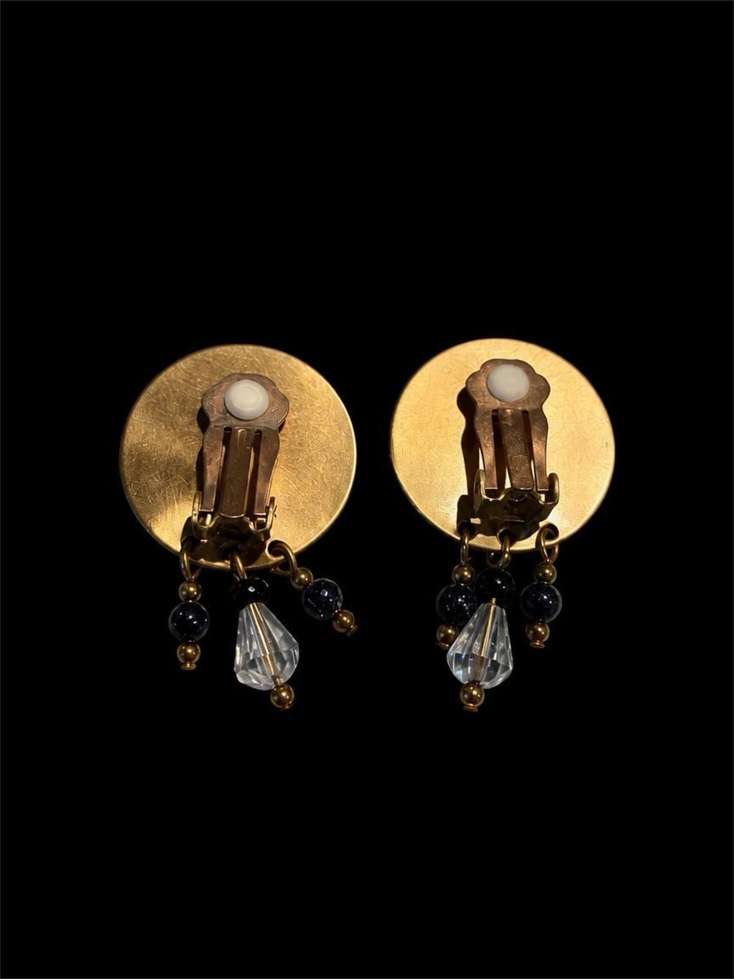 PEARL & BRONZE TONE DANGLE EARRINGS