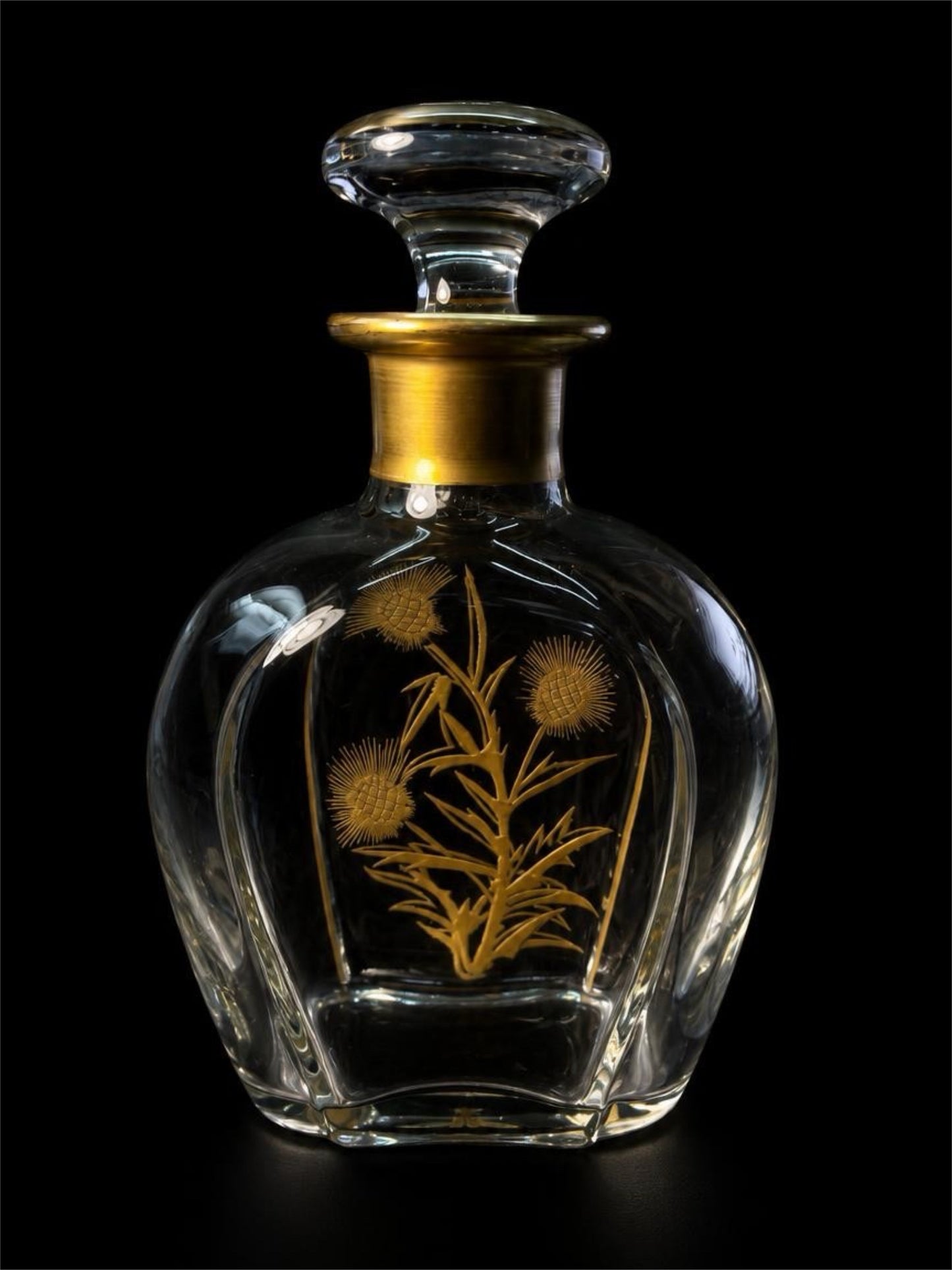 VINTAGE THISTLE GOLD TRIMMED DECANTER