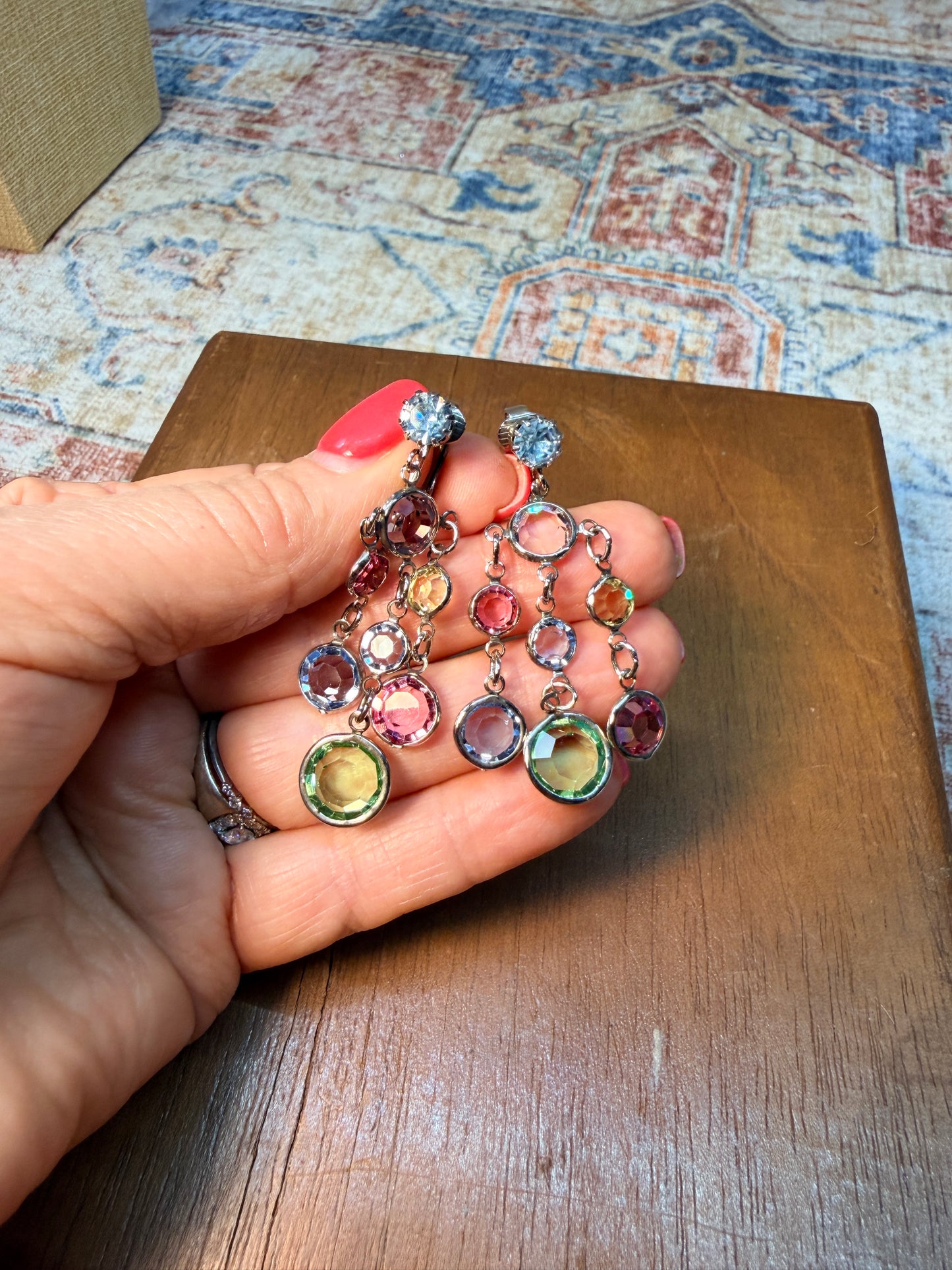 VINTAGE URANIUM CLIP ON EARRINGS