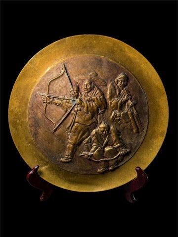 VINTAGE BRASS WALL CHARGER-ARCHERS
