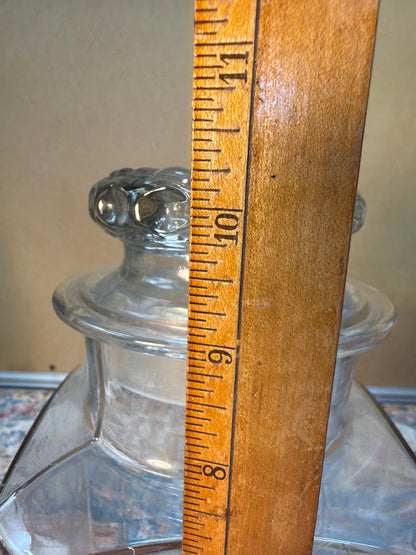 VINTAGE FRANKLIN EMBOSSED GLASS JAR