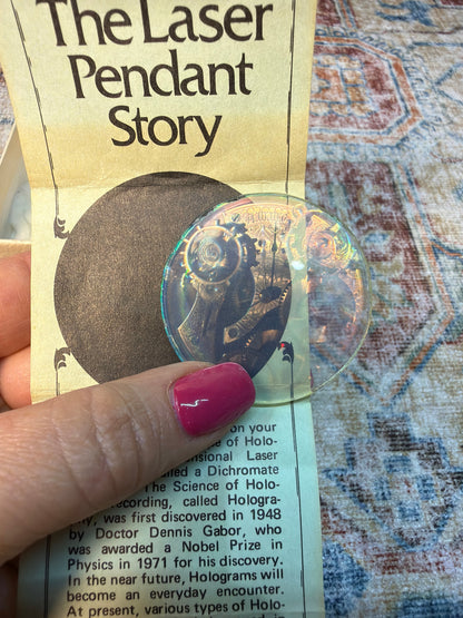 VINTAGE DICHROMATE HOLOGRAM LASER PENDANT