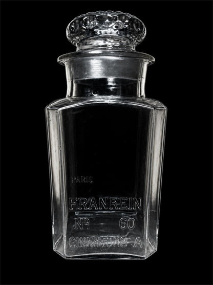 VINTAGE FRANKLIN EMBOSSED GLASS JAR