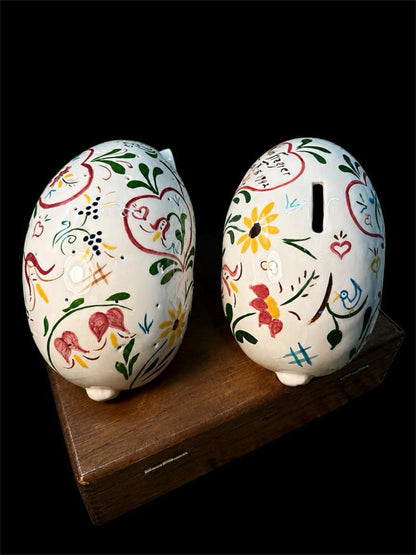 2 ITALIAN PORCELAIN PIGS