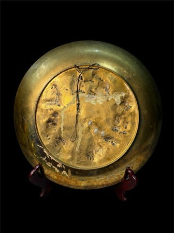 VINTAGE ASIAN BRASS WALL CHARGER-MULTI SCENE