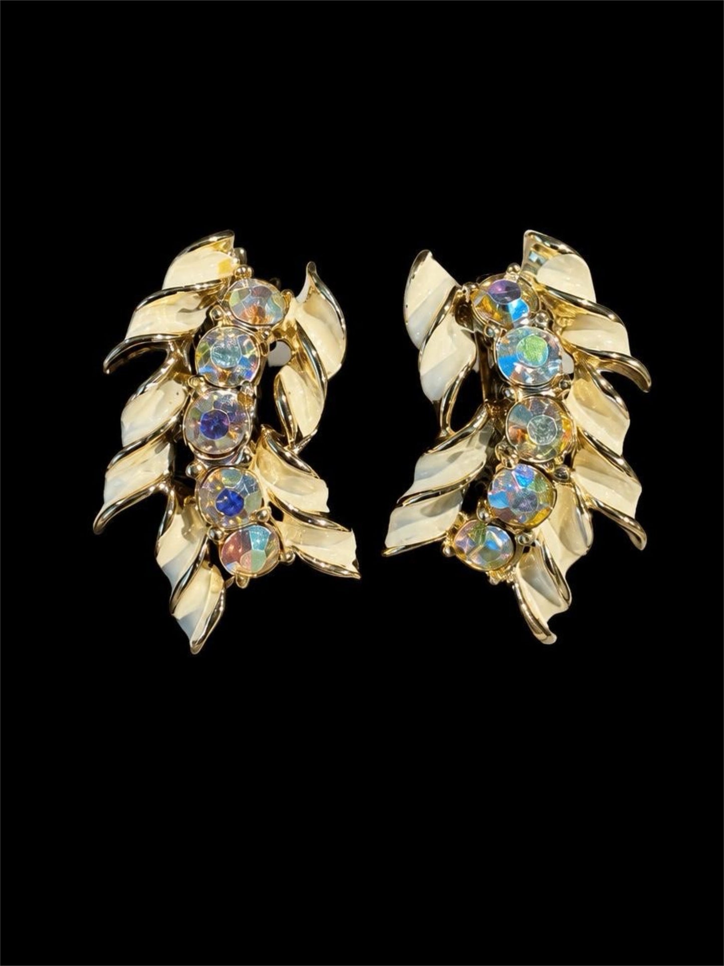 VINTAGE AB & ENAMEL EARRINGS