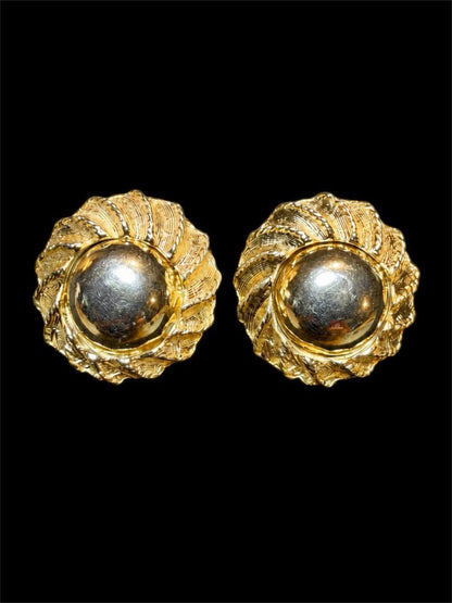 VINTAGE 1950'S-1960'S BED GOLD EARRINGS