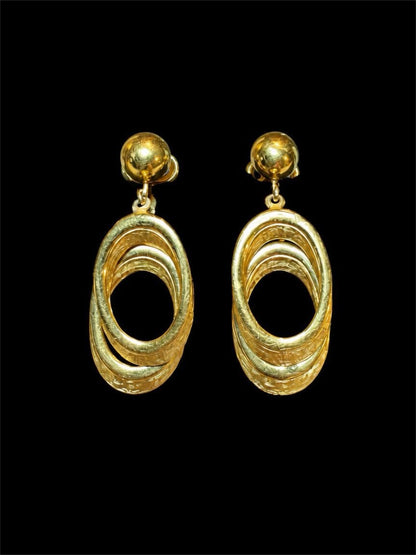 CROWN TRIFARI BRUSHED GOLD EARRINGS