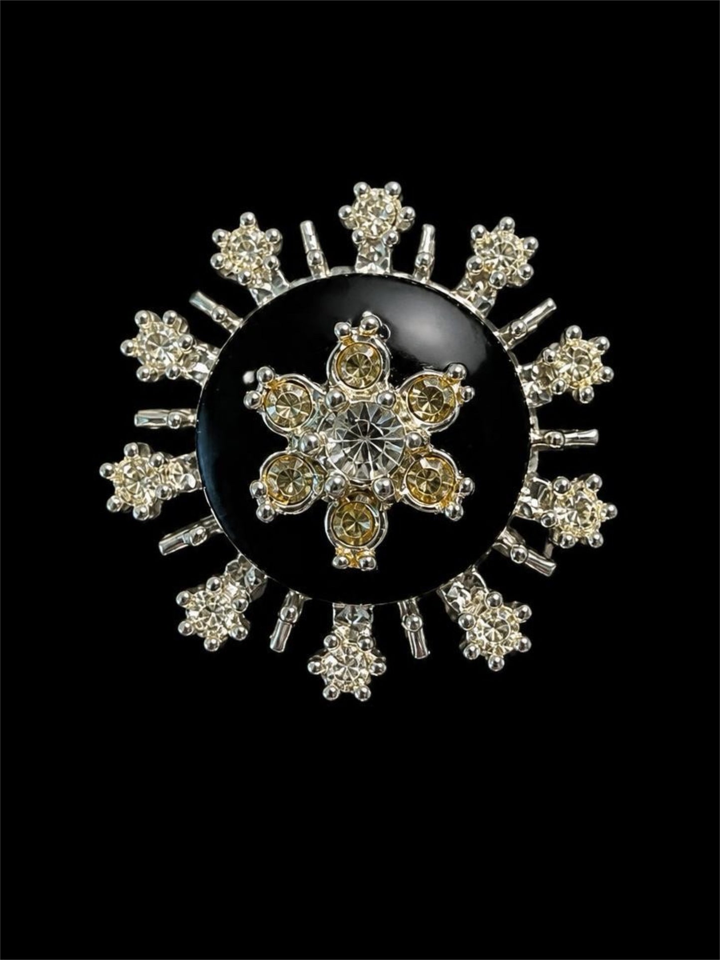VINTAGE RHINESTONE SNOWFLAKE BROOCH