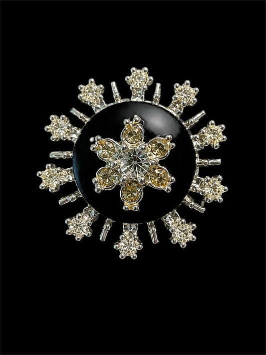 VINTAGE RHINESTONE SNOWFLAKE BROOCH