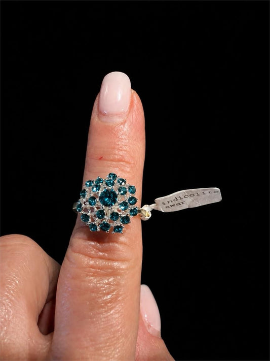 VINTAGE SWAROVSKI INDICOLITE CRYSTAL RING