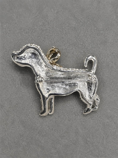 PET FRIENDS RHINESTONE DOG BROOCH