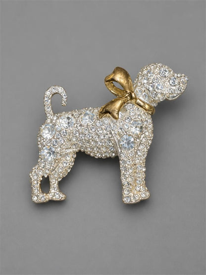 PET FRIENDS RHINESTONE DOG BROOCH