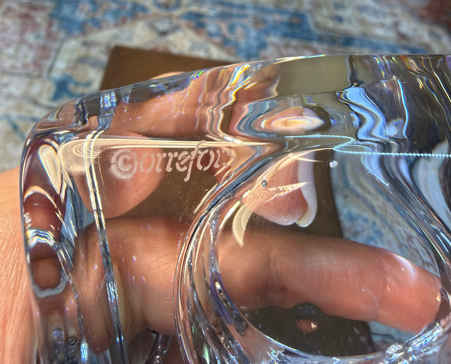 ORREFORS "VALENTINO" CRYSTAL CANDLE HOLDER