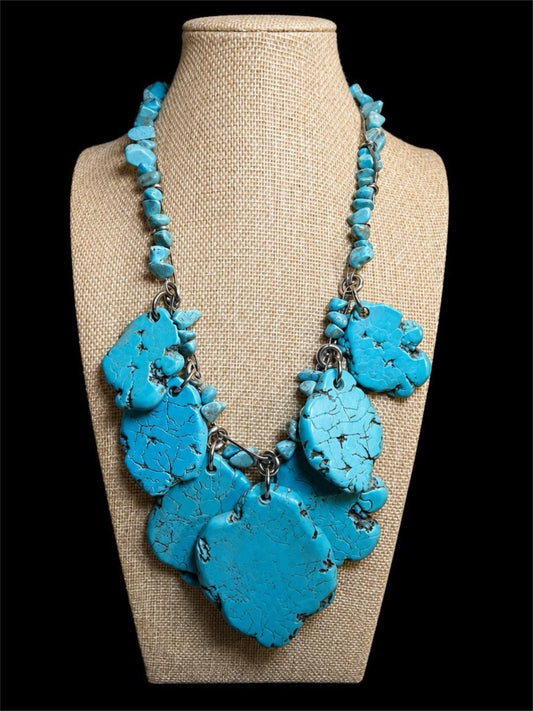 ENORMOUS CHICO'S TURQUOISE COLORED NECKLACE