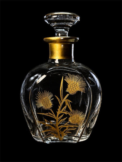 VINTAGE THISTLE GOLD TRIMMED DECANTER