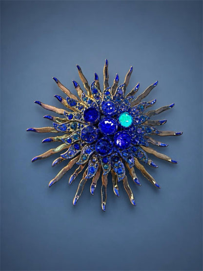 VINTAGE ATOMIC STARBURST BROOCH W/ ONE URANIUM STONE