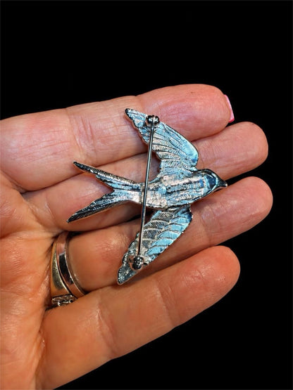 SMITHSONIAN CRYSTAL RHINESTONE BIRD BROOCH