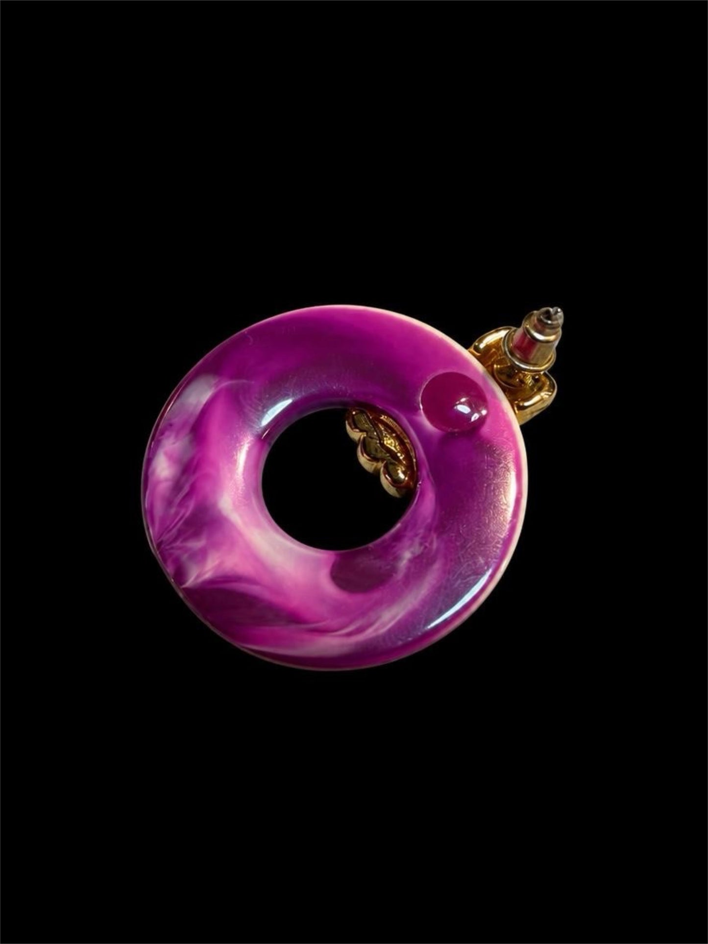 MONET PURPLE SWIRL & GOLD EARRINGS