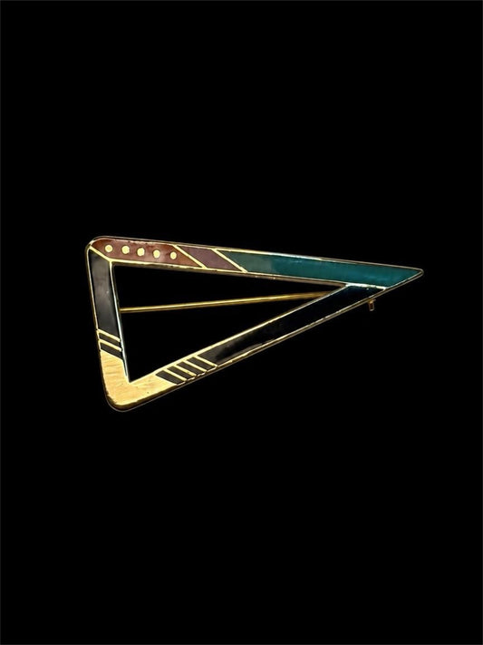 LAUREL BURCH ART DECO "ZEMI" BROOCH