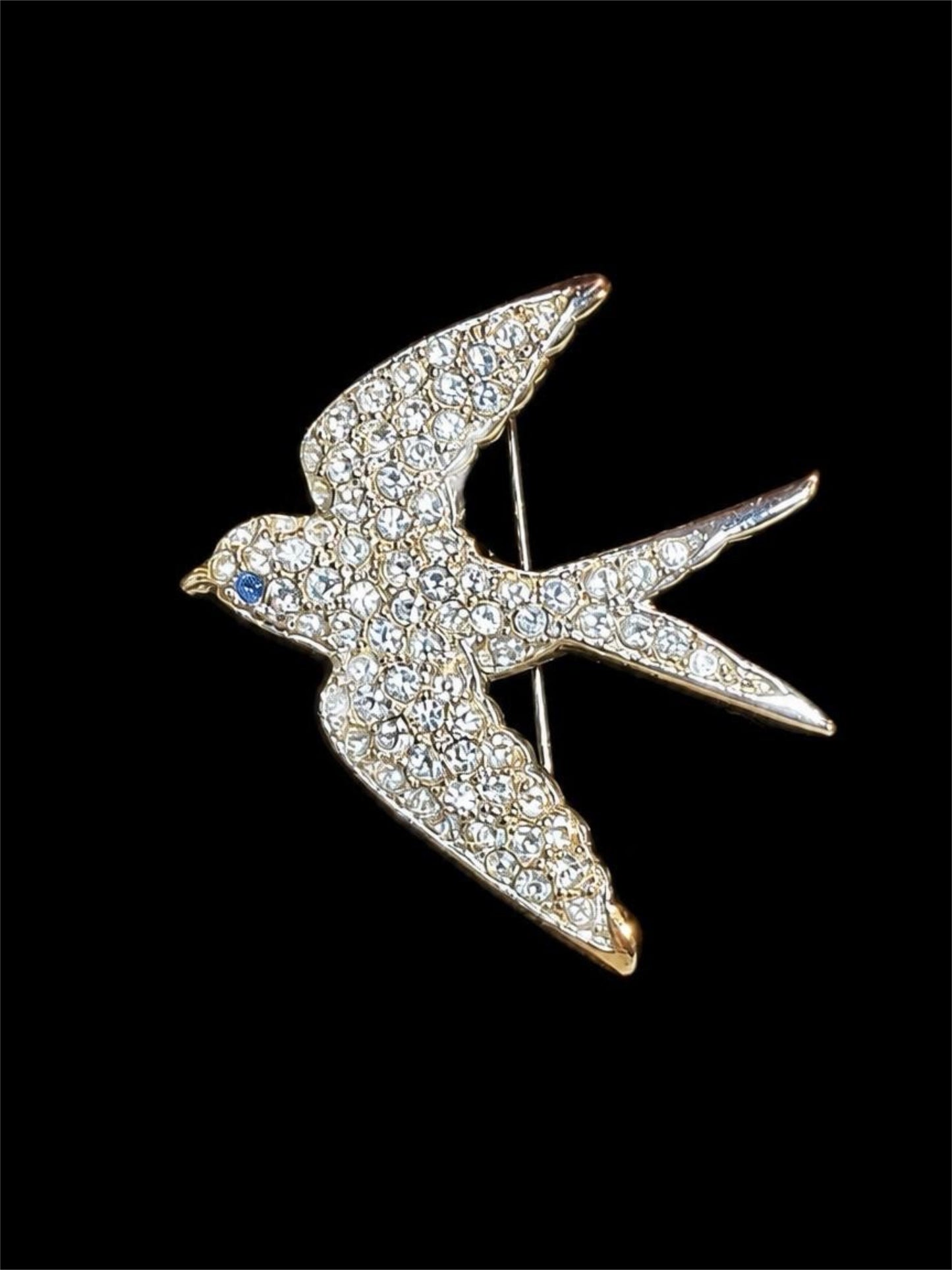 SMITHSONIAN CRYSTAL RHINESTONE BIRD BROOCH
