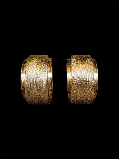 VINTAGE EMMONS GOLD HOOP EARRINGS