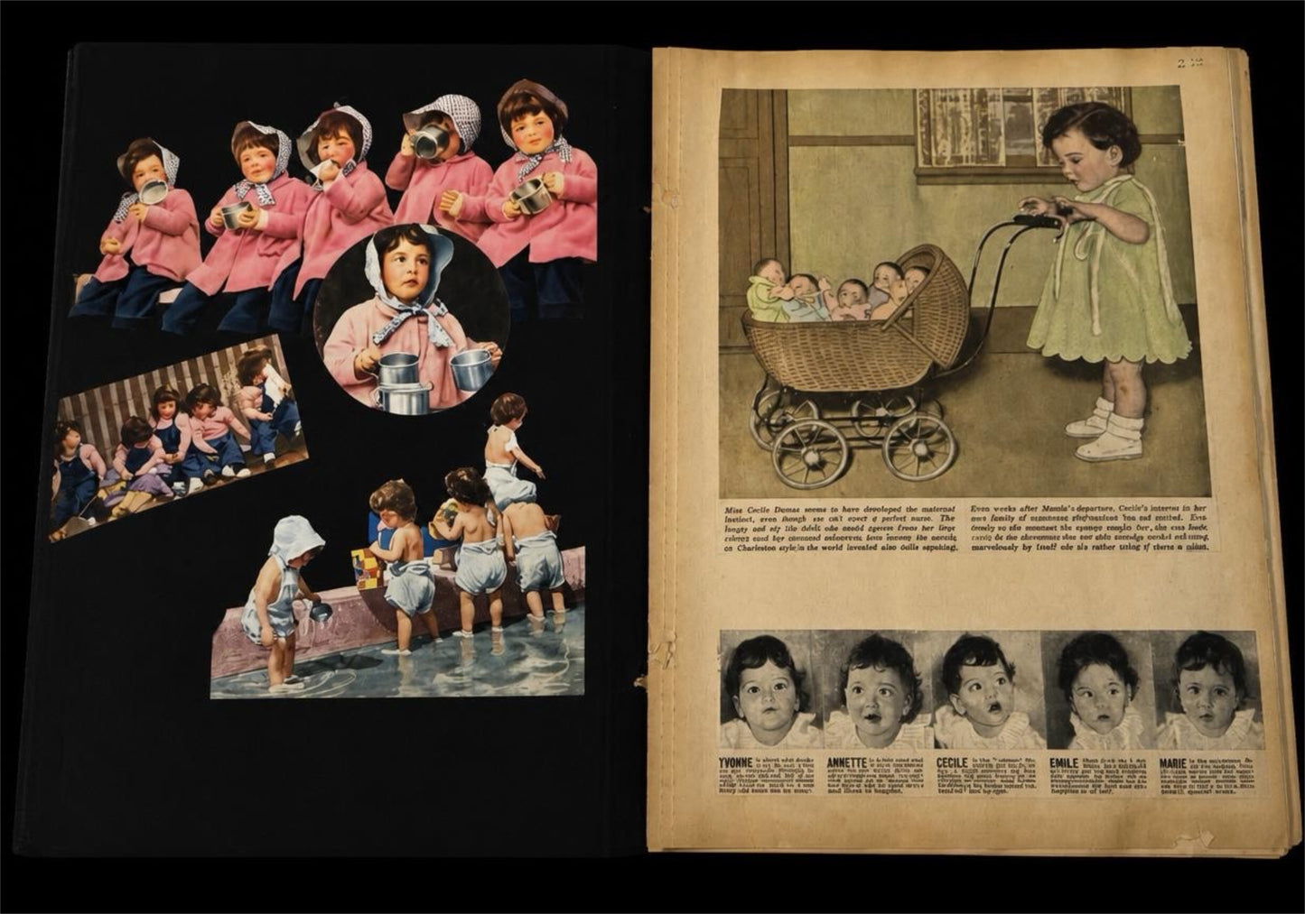 DIONNE QUINTUPLETS BOOK AND SCRAPBOOK!!! 1935