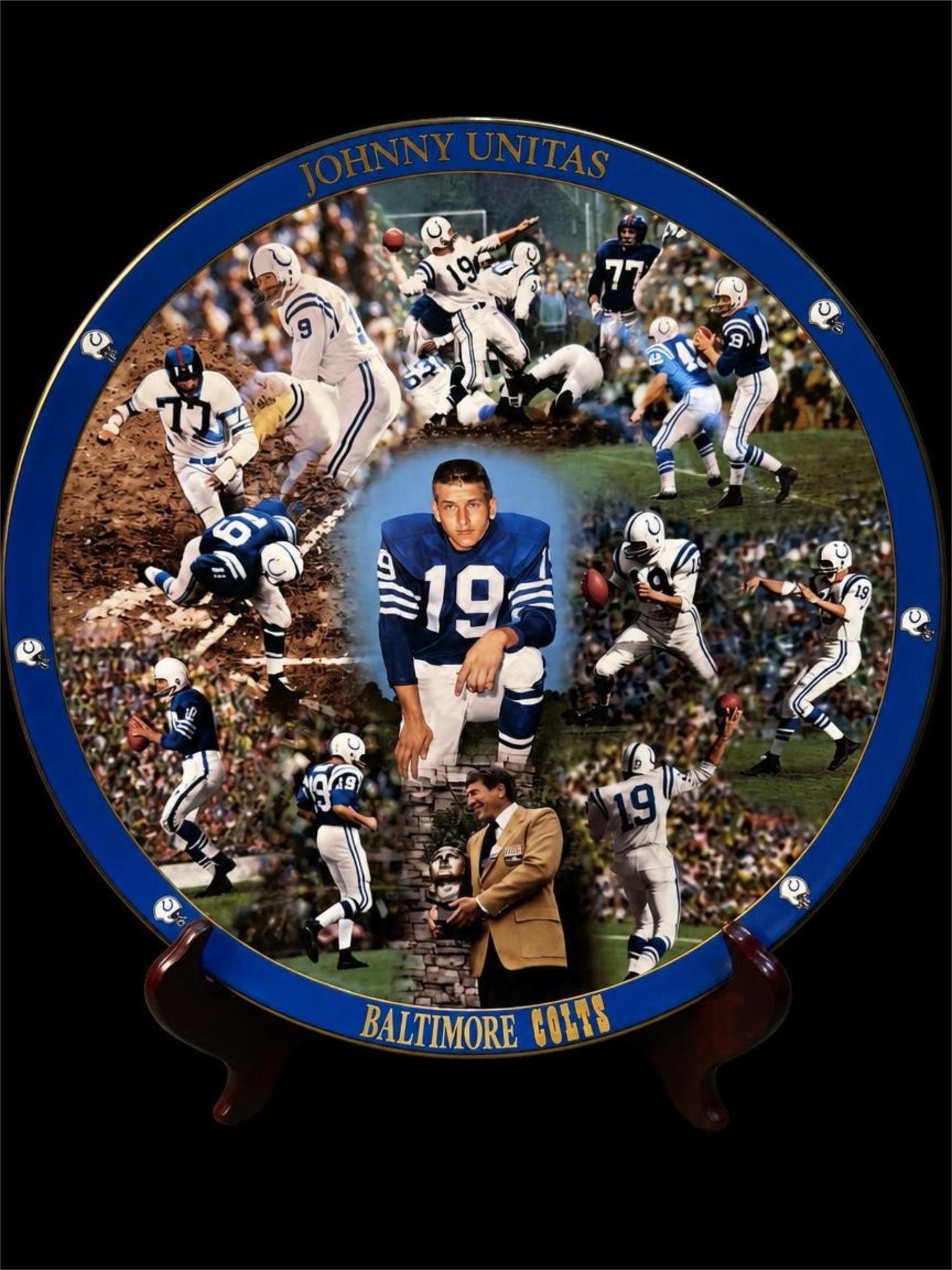JOHNNY UNITAS BALTIMORE COLTS TRIBUTE PLATE & HAT