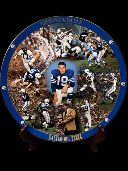 JOHNNY UNITAS BALTIMORE COLTS TRIBUTE PLATE & HAT