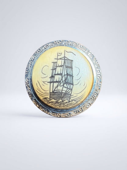 VINTAGE SHIP BROOCH