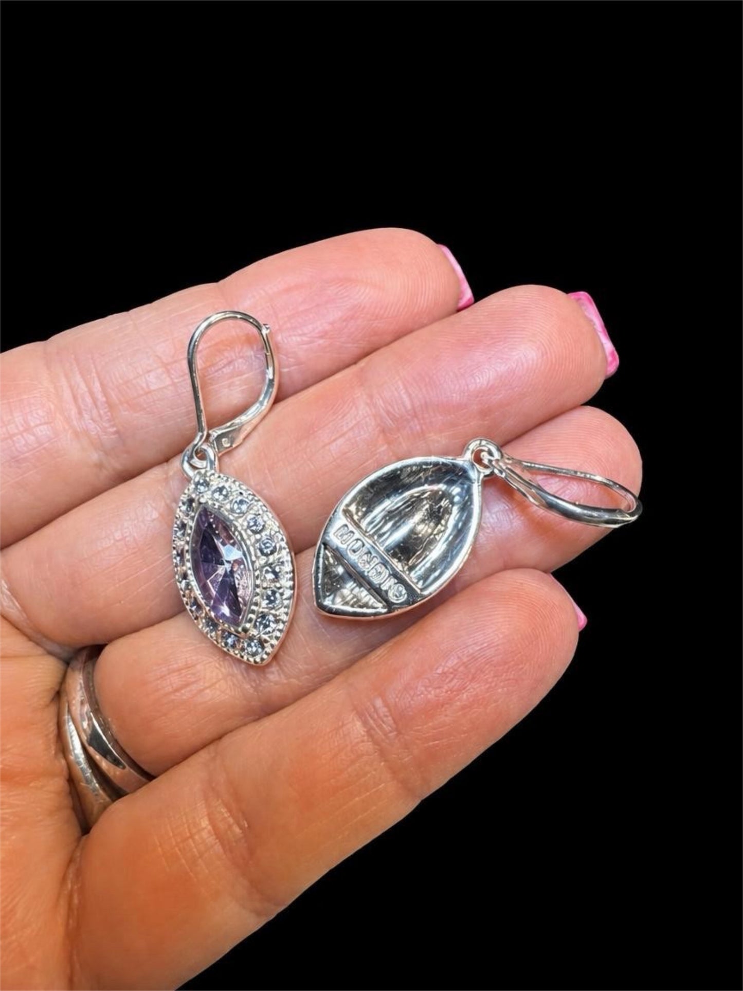 MONET LAVENDER GLASS EARRINGS