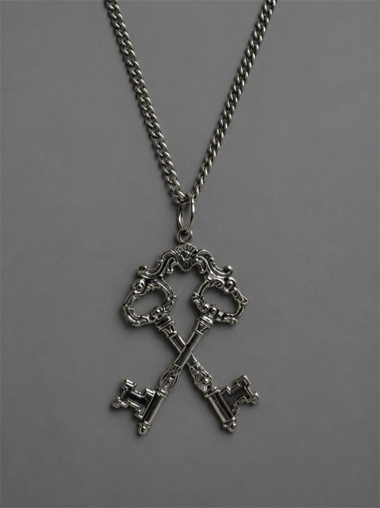 VINTAGE MASONIC CROSSED KEYS NECKLACE