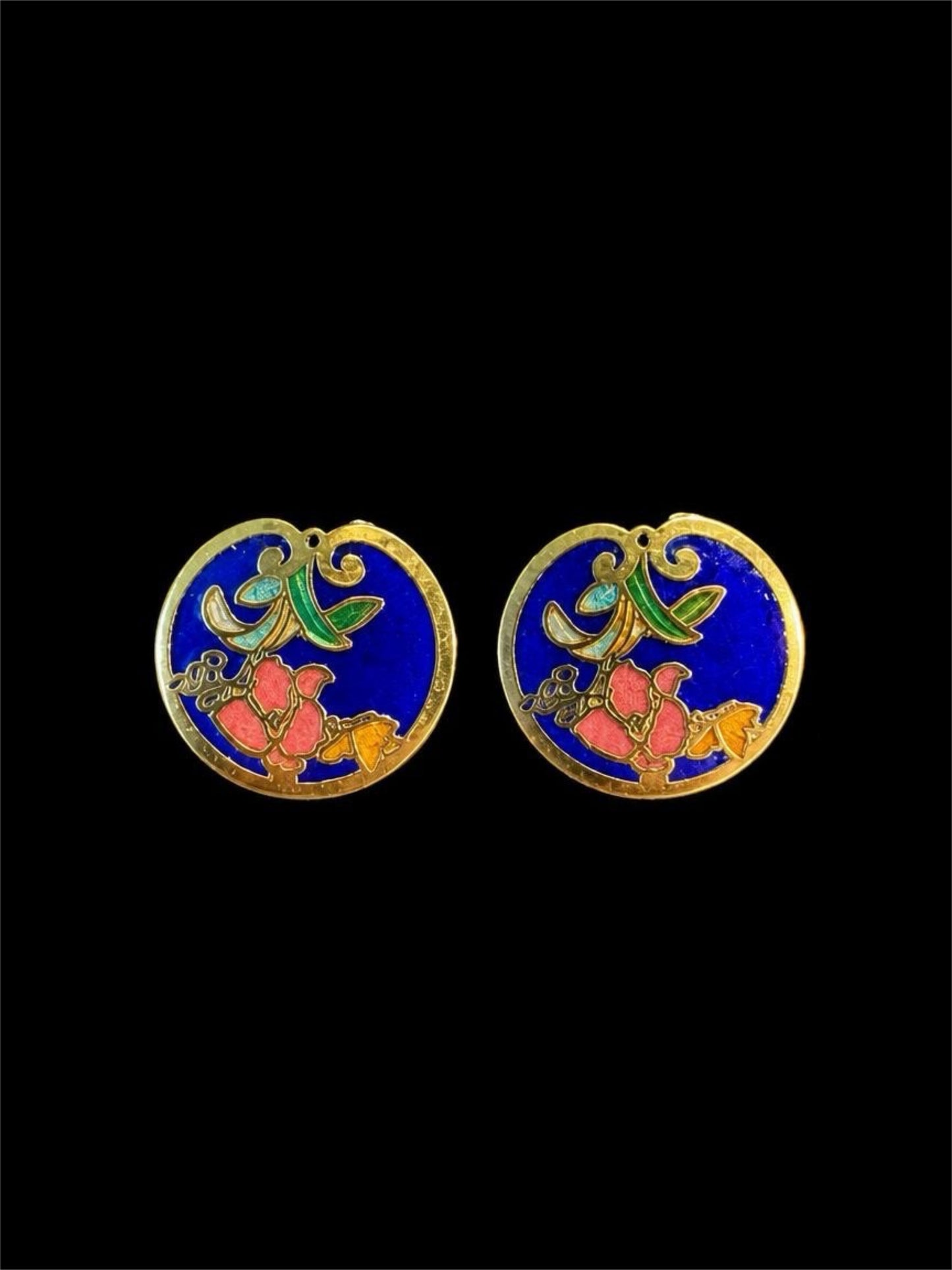 VINTAGE CLOISONNE' EARRINGS