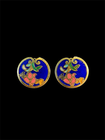 VINTAGE CLOISONNE' EARRINGS