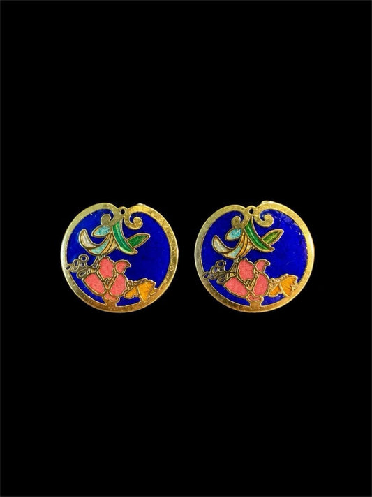 VINTAGE CLOISONNE' EARRINGS