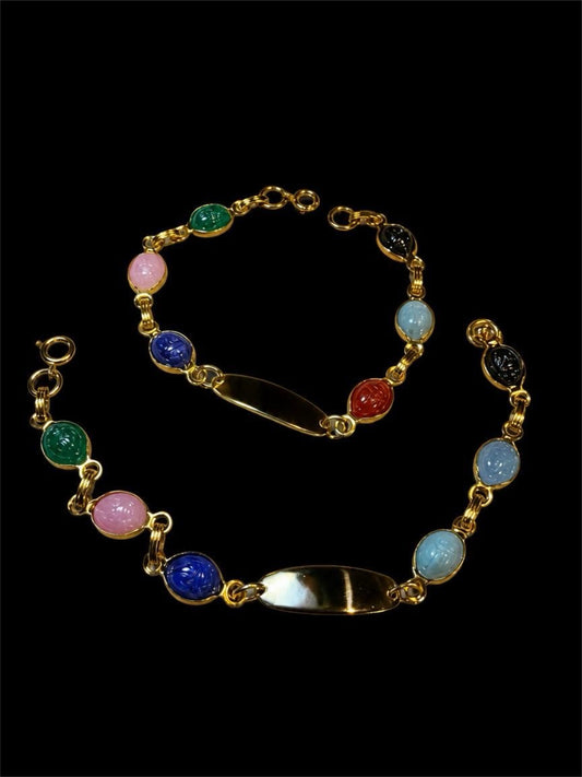 2 VINTAGE SCARAB BRACELETS