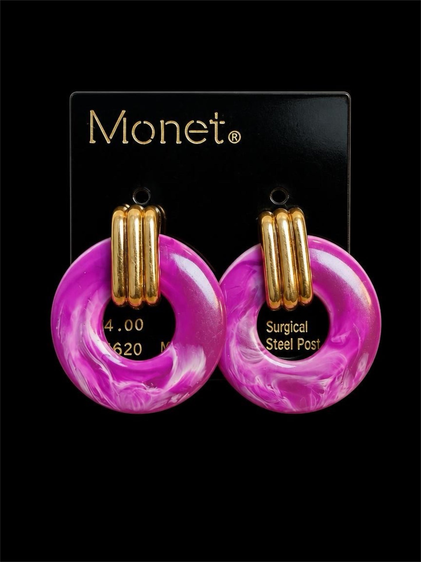 MONET PURPLE SWIRL & GOLD EARRINGS
