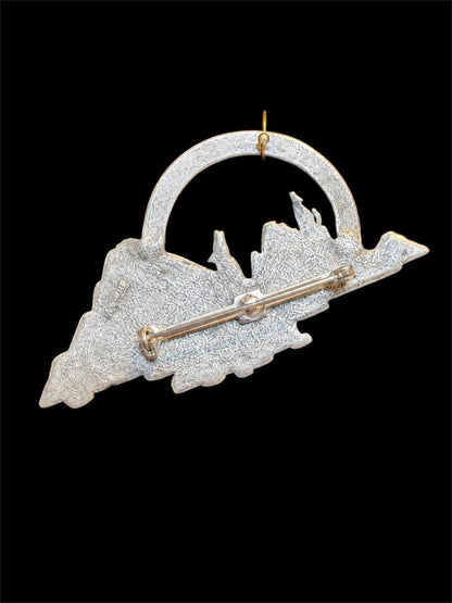 JJ 1988 HOWL @ MOON PEWTER BROOCH