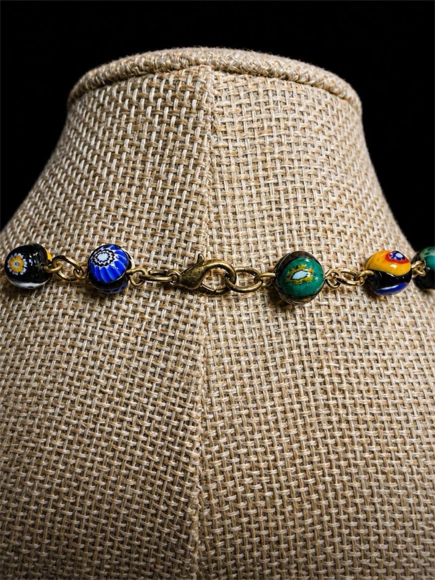 MILLEFIORI GLASS BEADED NECKLACE
