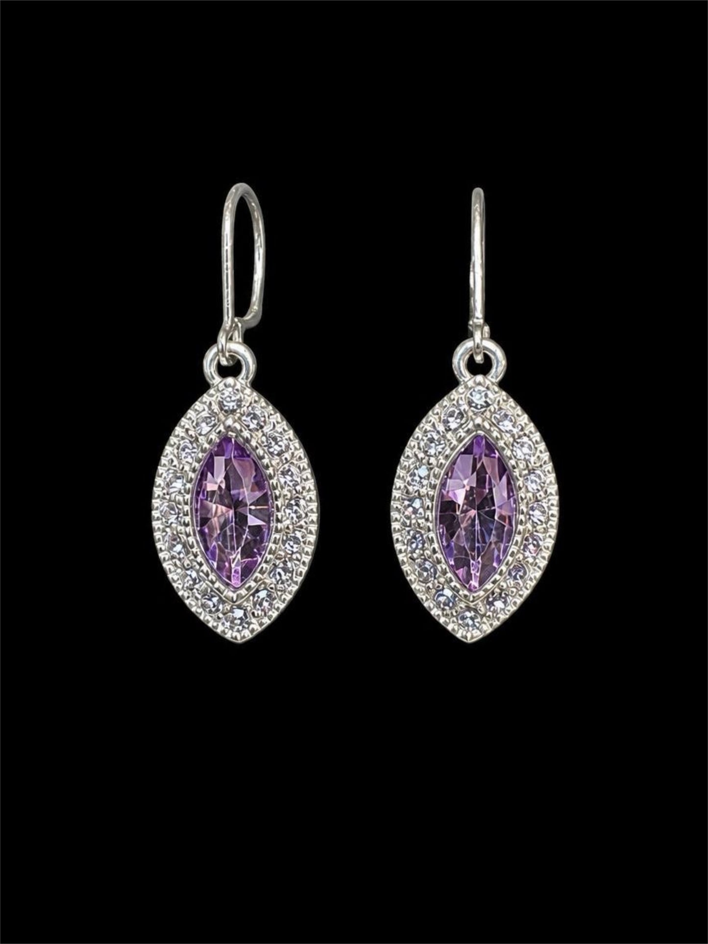 MONET LAVENDER GLASS EARRINGS