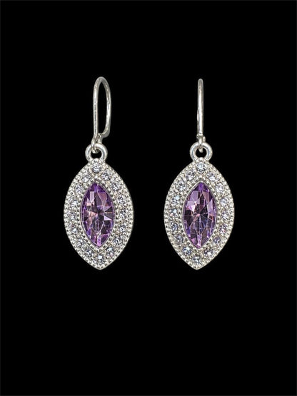 MONET LAVENDER GLASS EARRINGS