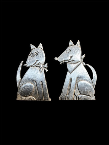 JJ PUPPY LOVE PEWTER EARRINGS