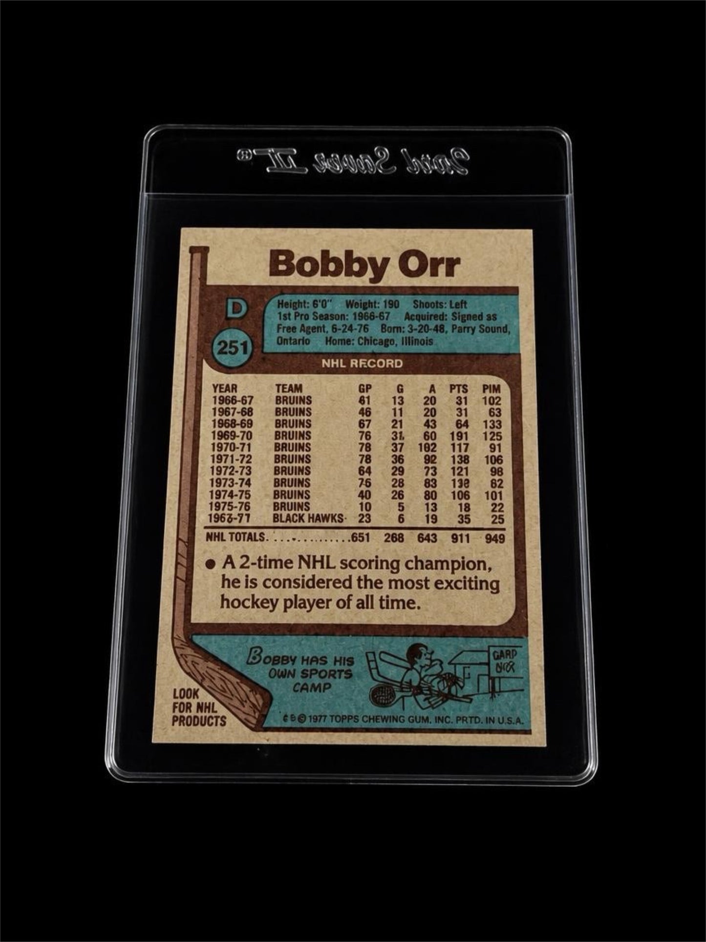 1977-78 TOPPS BOBBY ORR HOCKEY CARD