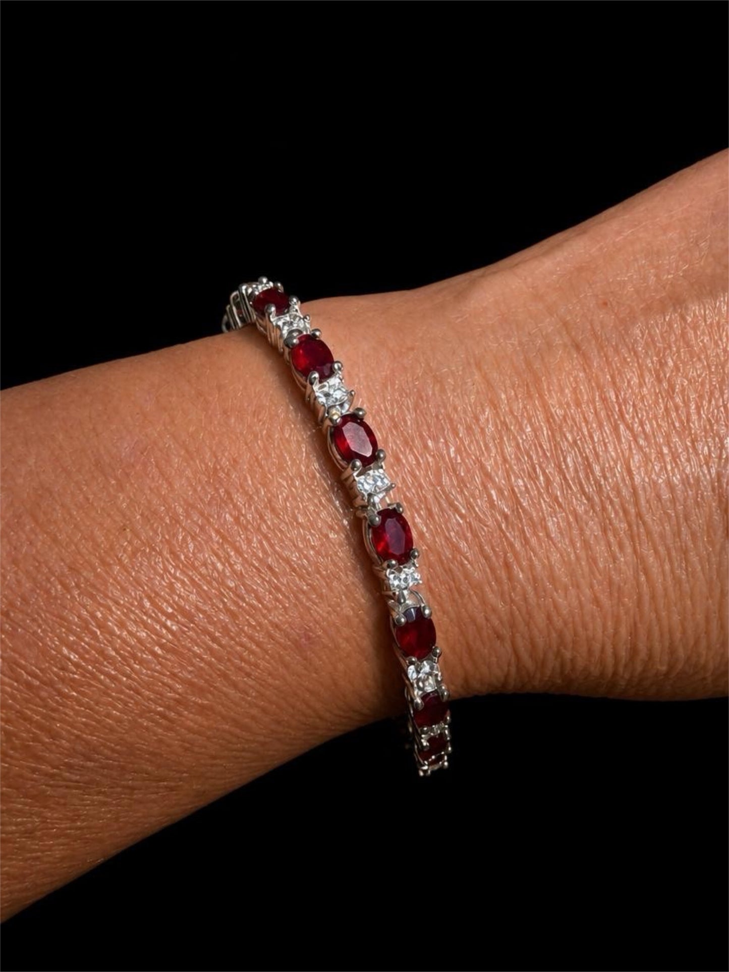 AVON RED RHINESTONE BRACELET