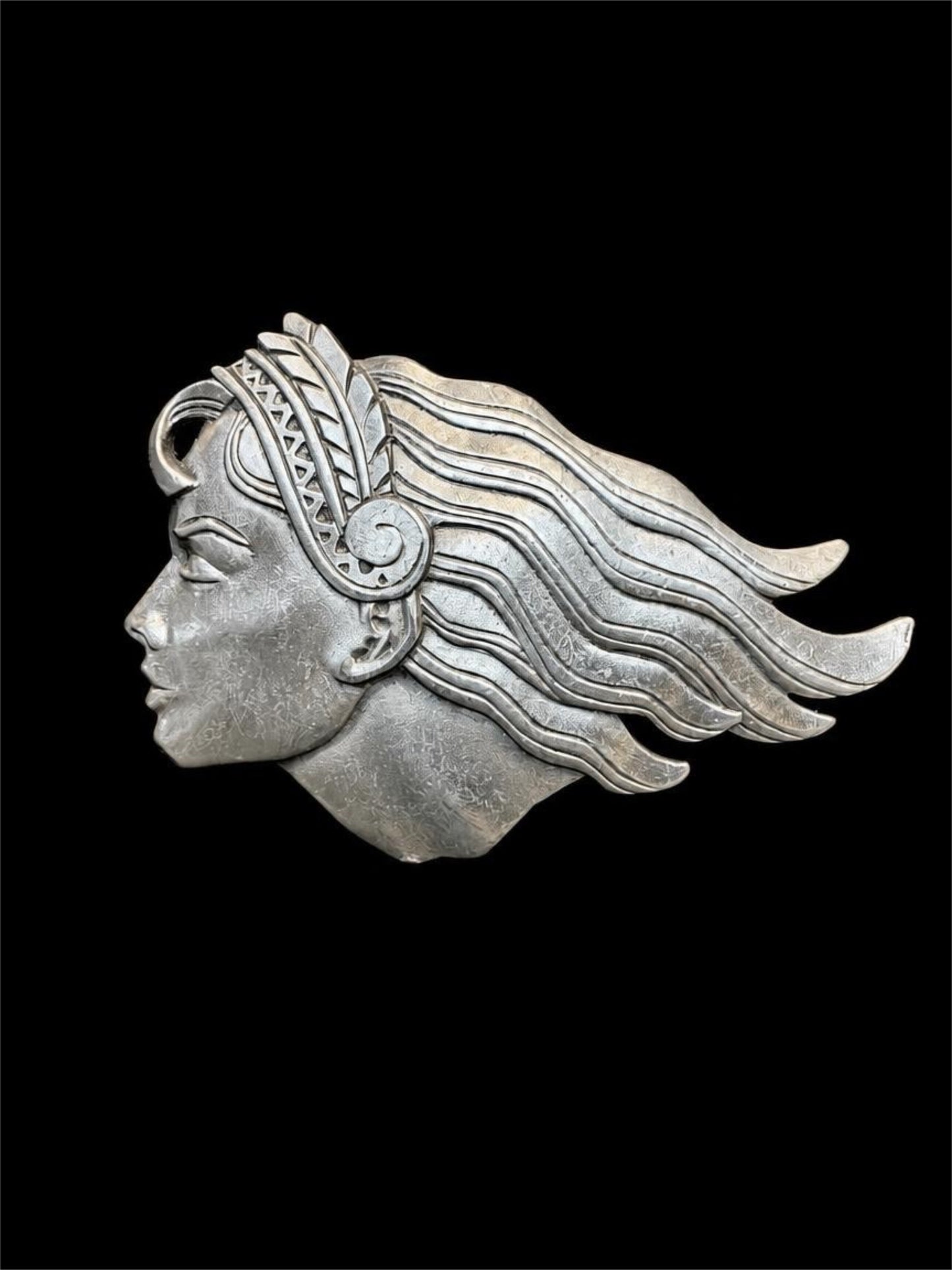 JJ 1988 GODDESS PEWTER BROOCH
