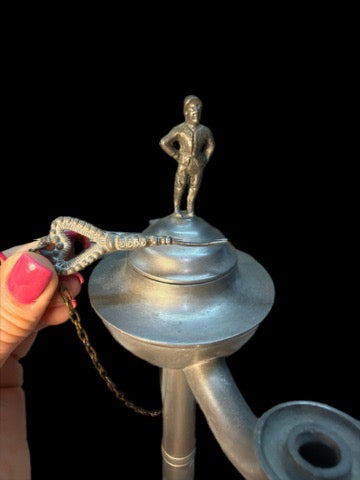 1800'S PEWTER WHALE OIL OR LARD LAMP