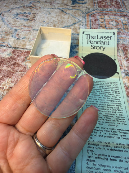 VINTAGE DICHROMATE HOLOGRAM LASER PENDANT