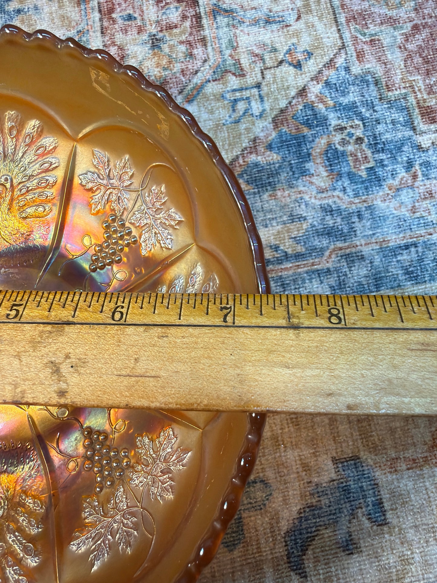 ANTIQUE FENTON CARNIVAL FOOTED GLASS BOWL