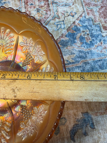 ANTIQUE FENTON CARNIVAL FOOTED GLASS BOWL